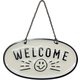 ティンWELCOMEサイン スマイル アイボリー DE051826