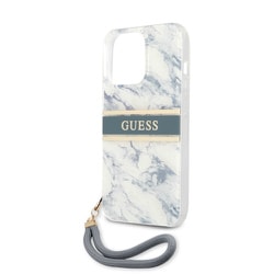GUHCP13LKMABBL [GUESS公式ライセンス 背面ケース ストラップ付 iPhone 13 Pro 用]