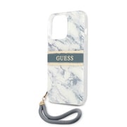 GUHCP13LKMABBL [GUESS公式ライセンス 背面ケース ストラップ付 iPhone 13 Pro 用]