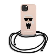 KLHCP13MWOSLFKI [KARL LAGERFELD公式ライセンス 背面シリコンケース首掛けストラップ付き iPhone 13 用]