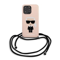 KLHCP13LWOSLFKI [KARL LAGERFELD公式ライセンス 背面シリコンケース首掛けストラップ付き iPhone 13 Pro 用]