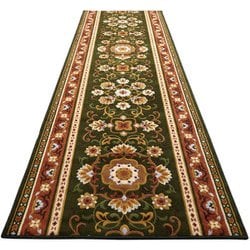 抗菌・防臭加工アラベスク柄廊下敷 グリーン 80×240cm FLa1366410