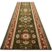 抗菌・防臭加工アラベスク柄廊下敷 グリーン 80×440cm FLa1366610