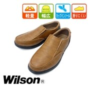 WL1708 CM 25.0 [カジュアル コンフォート ウォーキングシューズ スリッポン サイドゴア 防滑 幅広 メンズ キャメル 25.0cm]