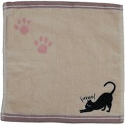 KT205L120Z81 [タオル くろねこ刺繍肉球柄]