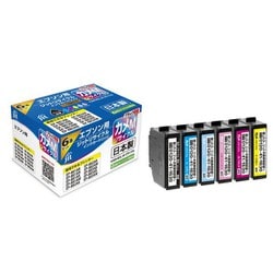互換リサイクルインクカートリッジ エプソン カメ KAM-6CL-M 6色セット ブラック増量タイプ 日本製 JIT-KEKAM6PM