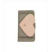 18535 [IPHORIA（アイフォリア） iPhone 12 / iPhone 12 Pro 用 PUケース Bookcase With Heart Pocket - Grey]