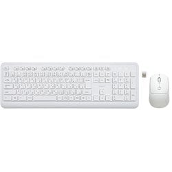 無線キーボード+マウス ワイヤレス USB メンブレン式 （テンキー付） 日本語109キー配列 ホワイト MK-04W