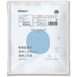 asunowa 透明 ごみ袋 30L 厚み0.025mm 10P ASW-LN30-10