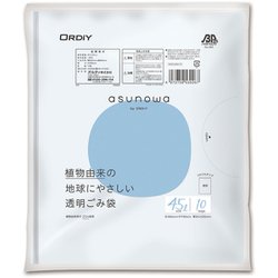 asunowa 透明 ごみ袋 45L 厚み0.025mm 10P ASW-LN45-10