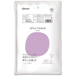 ASW再生ごみ袋 LD 20L 0.02mm 乳白 半透明 10P ASW-50PCR-LW20-10