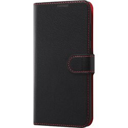 RT-GA22ELC1/BR [Galaxy A22 5G 用 耐衝撃 手帳型ケース シンプル マグネット ブラック/レッド]