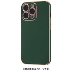 IN-P32HT/GRPG [iPhone 13 Pro 用 TPUソフトケース メタリック Felame グリーン/ピンクゴールド]