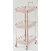 スリムワゴン30 キャスター付き 3段 ピンク LESW-30-PI