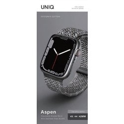 UNIQ-45MM-ASPDEPGRY ASPEN de バンド AW45/44/42 [Apple Watch 45/44/42mm用 バンド]