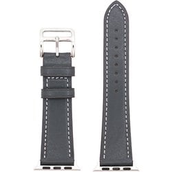 IQ-AWSC40-GY [Apple Watch 40/38mm用 ステッチ レザーバンド グレー]