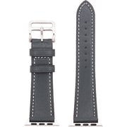 IQ-AWSC40-GY [Apple Watch 40/38mm用 ステッチ レザーバンド グレー]