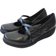 R35 [RegettaCanoe リゲッタカヌー レディース クロスベルト ウェッジ パンプス BLK LLサイズ]