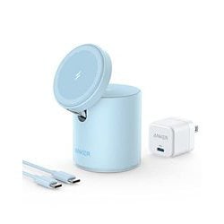 ワイヤレス充電器 Anker 623 Magnetic Wireless Charger（MagGo） マグネット式ワイヤレス充電：7.5W/ワイヤレス充電台：5W ブルー B2568131