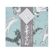 白雪友禅ふきん meow meow meow ブルー