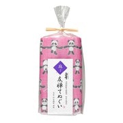 白雪友禅てぬぐい ハッピー★ぱんだ ピンク