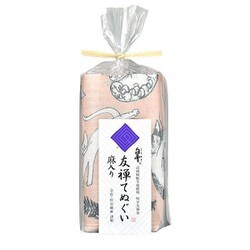 白雪友禅てぬぐい meow meow meow ベージュ