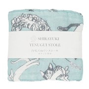 白雪てぬぐいストール meow meow meow ブルー