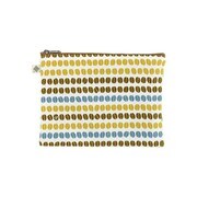 白雪帆布フラットポーチ 小 COFFEE BEANS コロンビアブルー