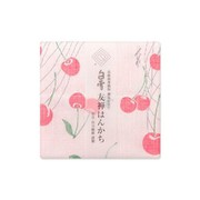白雪友禅はんかち さくらんぼ あか