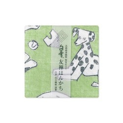白雪友禅はんかち bow wow wow グリーン