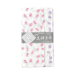 白雪友禅手巾 秋桜 ピンク/パープル