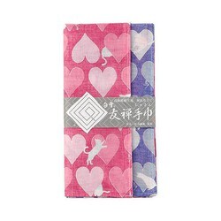 白雪友禅手巾 ねこ ブルーベリー/チェリー
