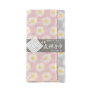 白雪友禅手巾 マーガレット パールグレー/シェルピンク
