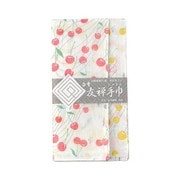 白雪友禅手巾 さくらんぼ あか/きいろ