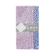 白雪友禅手巾 萩 ぶどう/藍色