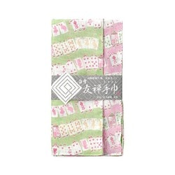 白雪友禅手巾 不思議の国のアリス マカロングリーン/マカロンピンク