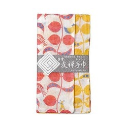 白雪友禅手巾 ジャックと豆の木 レッド/イエロー