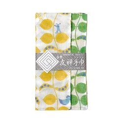 白雪友禅手巾 ジャックと豆の木 イエロー/グリーン