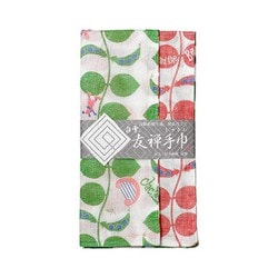 白雪友禅手巾 ジャックと豆の木 グリーン/レッド