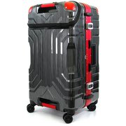 スーツケース TRIDENT(トライデント) 上パカ Lサイズ 旅行日数目安:4~6泊 60L TSAロック搭載 ヘアラインブラック/レッド B5225T-63UP