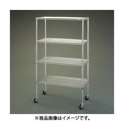 1200x460x1585mm メタルラック 大口径キャスター付 EA976AZ-8 エスコ ESCO EA976AZ-8 1200x460x1585mm メタルラック(大口径キャスター付) 1個