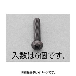 M6x30mm ナベ頭小ねじ（ステンレス/黒色/6本） EA949TE-630