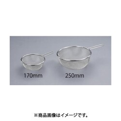 Φ250/0.42mm/12メッシュ ろ過網（柄付・ステンレス製） EA992CL-75