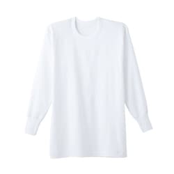 【遠赤外線加工スムース肌着】長袖丸首 2枚組 Lサイズ ホワイト RP28082