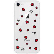 MD74878 [iPhone SE（第2世代）/iPhone 8用 PINK-latte クリアケース ハート リング付き]