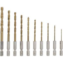 チタンコーティング鉄工用ドリル 10本組