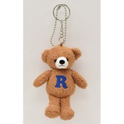 1922 クマのフカフカ キーリング＆ボールチェーン イニシャル・ブラウン R [キャラクターグッズ]