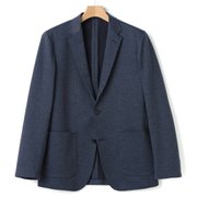 P521W211 S [【パジャマスーツ】プリントポンチジャージジャケット セットアップ着用可 Sサイズ 紺]