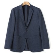 P521W211 L [【パジャマスーツ】プリントポンチジャージジャケット セットアップ着用可 Lサイズ 紺]