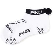 622-2186200-030-FR [ゴルフソックス レディース Mr.PING L字アンクルソックス ホワイト]